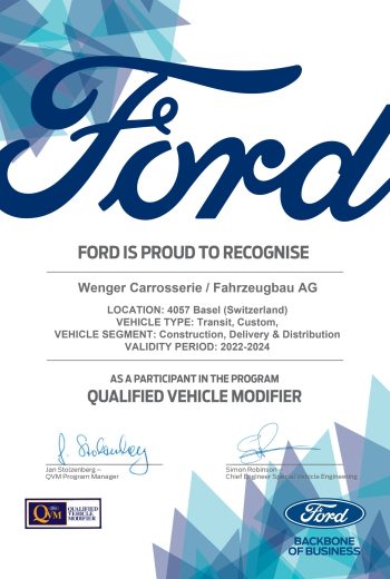 Ford QVM Certificate